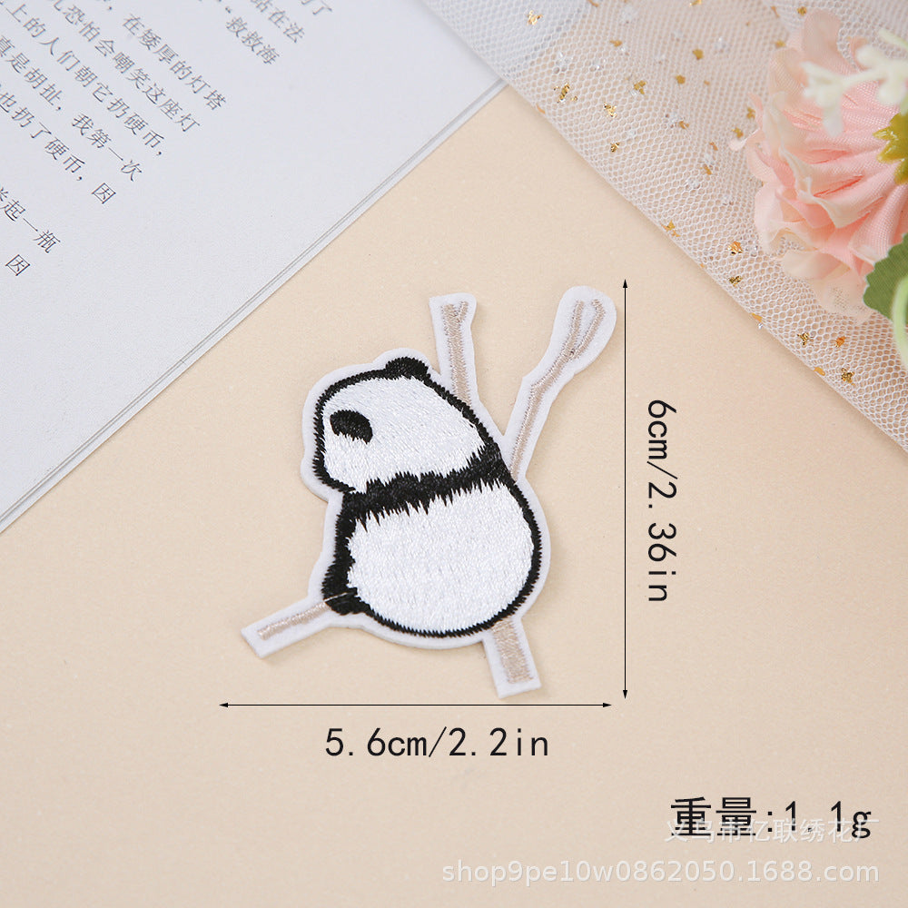 Wholesale Cartoon Panda Embroidery Clothing Hole Patch